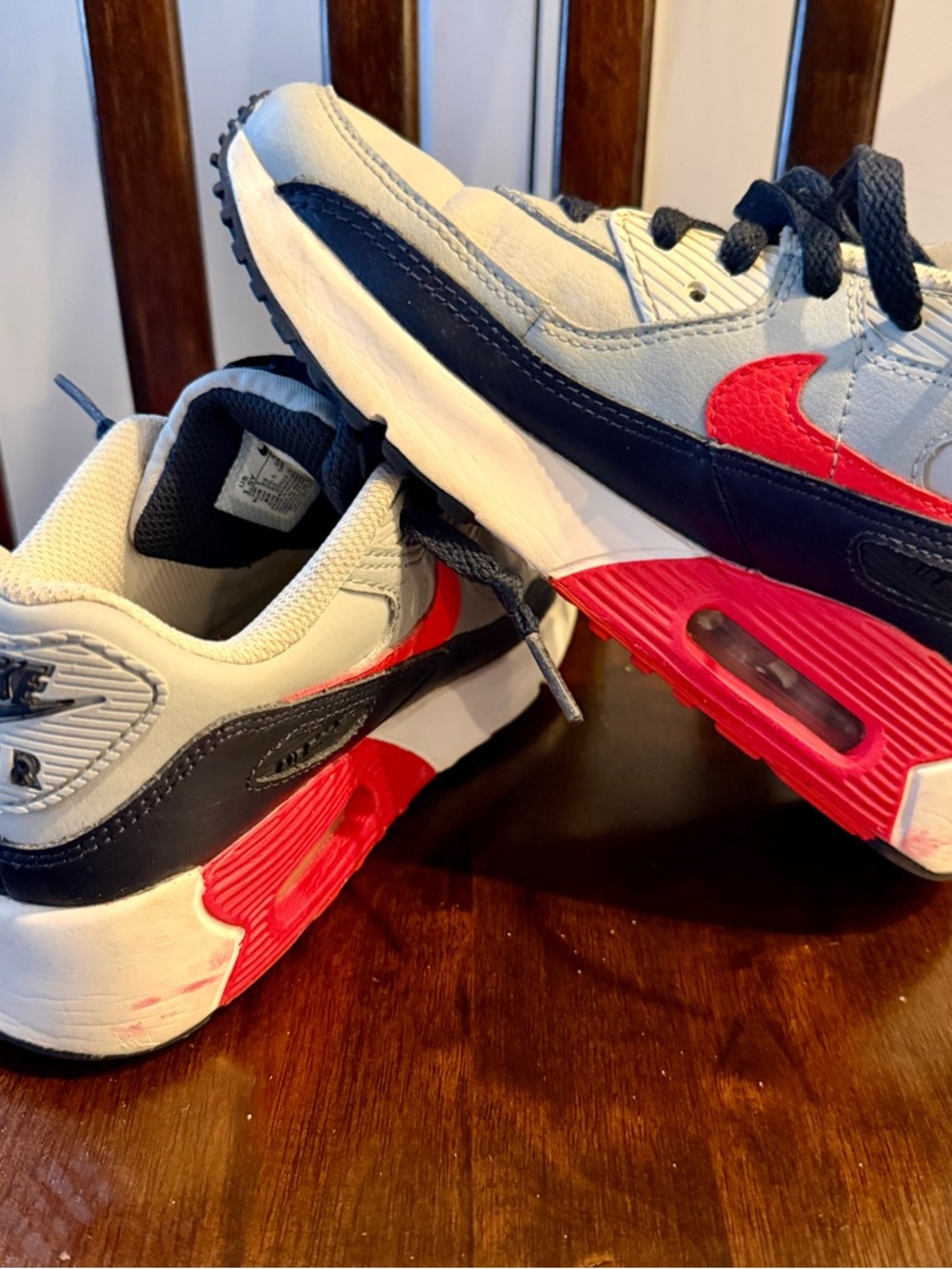 Nike Kids Grey Navy Red Athletic Sneakers